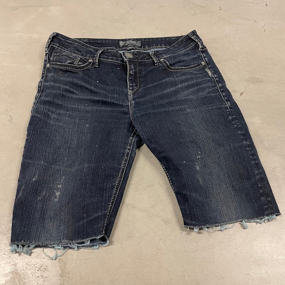 Y2K silver brand cutoff jeans shorts 33